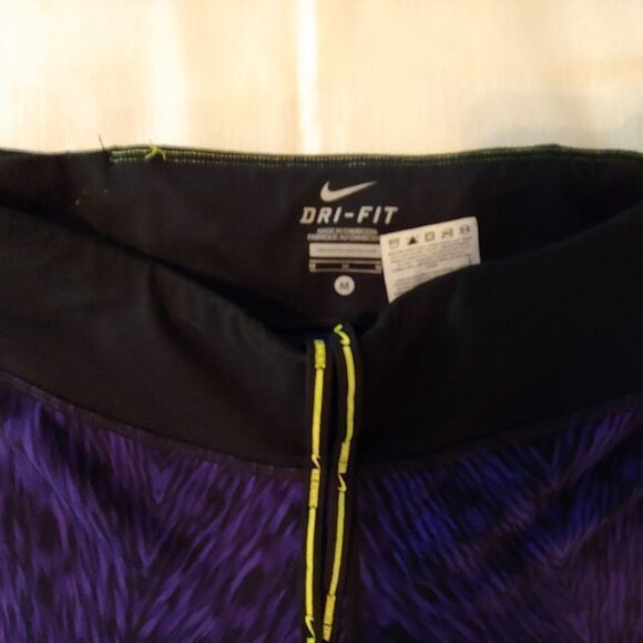 Womens Medium Nike leggins draw string purple blac - Picture 2 of 7